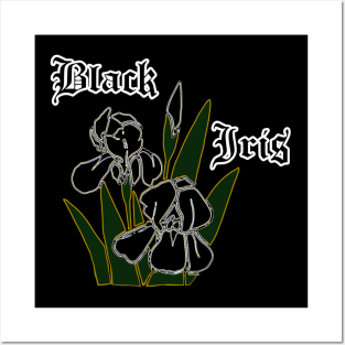 Black iris – Gothic flowers Posters and Art